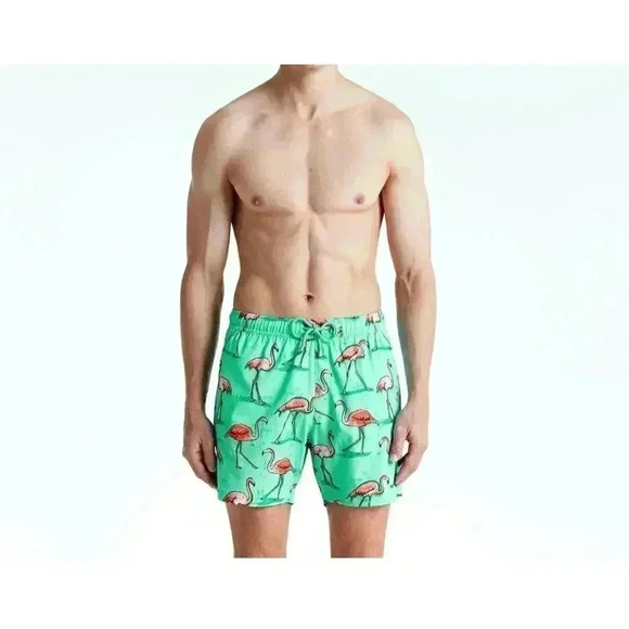 Bluemint Men’s Arthus Swim Trunks Shorts Stretch The Flamingo Size M Mesh Lined - Picture 1 of 7